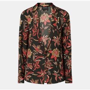 Scotch & Soda Drapey Floral Blazer Maison Scotch Green Black Red Pink Sz Medium